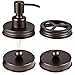 Mason Jar Bathroom Accessories Lids Set(4pcs) - Jar Not Included - Soap Dispenser,Toothbrush Holder,and Apothecary Storage Jars Lids for Regular Mouth Mason Jars - Rustproof Stainless Steel，Bronze