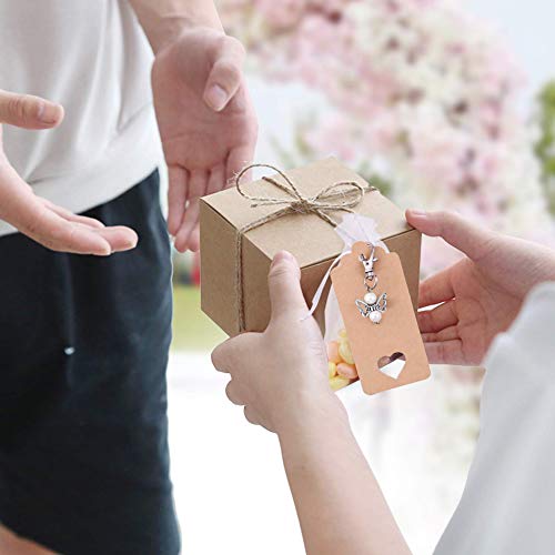 VGOODALL Gastgeschenke Taufe, 32 Stück Gastgeschenke Hochzeit Schutzengel + Organza Beutel + Kraftpapier Anhänger für Kommunion Konfirmation Geschenk Party Mitbringsel