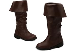 DUNHAO COS Medieval Male and Female Renaissance Pull On Mid Calf Gothic Boots Flat Jazz Boots Renaissance Boot