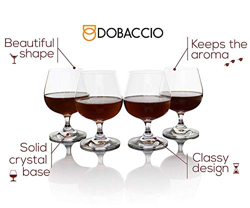 Brandy Glasses, Cognac Snifter Glass, Crystal Clear Cocktail Drinking Cups, Gift Set of 4