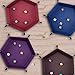 SIQUK 4 Pieces Dice Tray Folding Hexagon Dice Trays PU Leather Holder for Dice Games, 4 Dark Colors