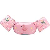 Silfrae Swim Vests Swim Floatation Vest Learn-to-Swim Device Weighing from 30 to 50 lbs (Pink Flamingo)
