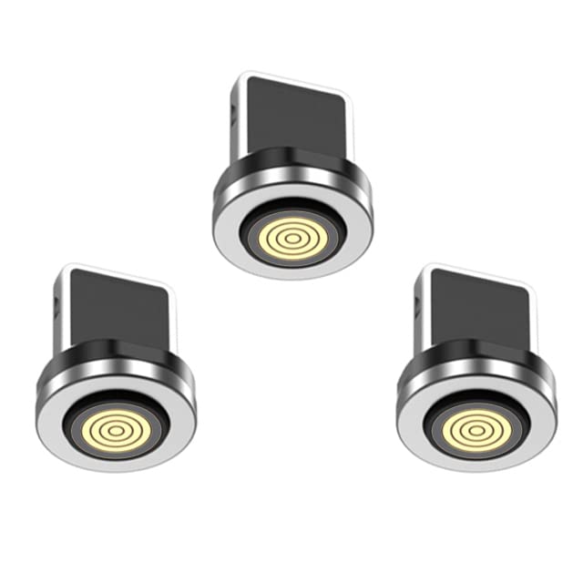 Krsende Magnetic L Adapter [Pack of 3], 1 Inch USB Male-to-Male 7-Pin iProduct Magnetic Charging Adapter for Smartphone, Tablet