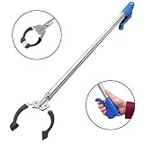 Yachee Aluminum Reacher Grabber, 37"Extra Long Handy Mobility Aid with Rotating Grip, Reaching Assist Tool for Trash Pick Up, Litter Picker, Garden Nabber, Disabled Reacher,Rubbish Tongs,Arm Extension