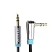 Vention A03-2 90 Degree Right Angle 3.5mm Jack Coiled AUX Audio Cable, Black