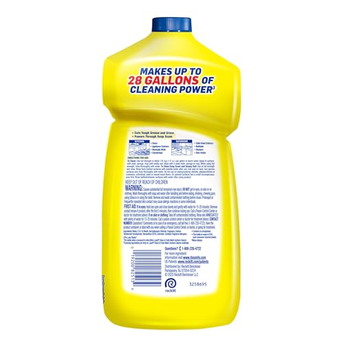 LYSOL POWER CLEAN MULTI-SURFACE CLEANER, 2X CONCENTRATED POUR, SPARKLING LEMON & SUNFLOWER ESSENCE SCENT, 28 FL OZ (PACKAGING MAY VARY)