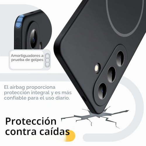 JETech Slim Magnetic Case for Galaxy S26 Plus, Non-Slip, Black | Compatible with MagSafe, Full Camera Lens Protection, Soft TPU Case, Anti-Shock