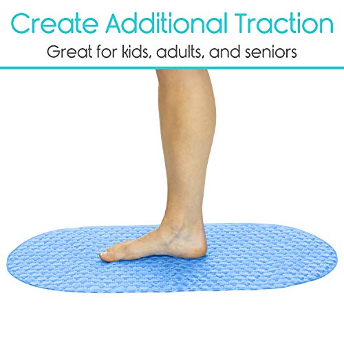 image for Vive Oval Bathtub Mat - Nonslip Shower Floor Pad - Non-Slip and Non-Sk