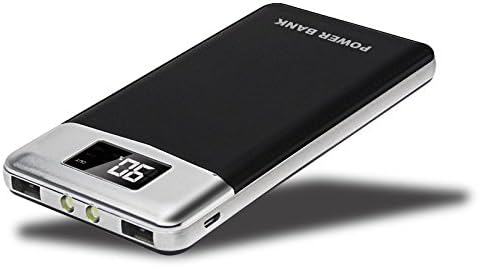 Ultrathin 50000mAh 2 USB Power Bank 2LED LCD Portable Universal Battery Charger (Black)