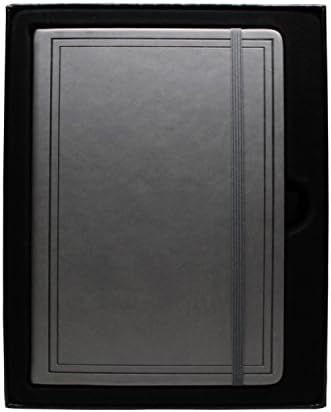 AlphaSketch Premium Hardcover Sketchbook (5.8"x 8.3")- Fog Gray Leather Journal in Gift Box - 200 Recycled Blank White Pages - Perfect for Pro Artist Designers, Beginner Artists, Kids