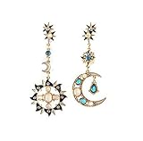 Hot jewelry Set Diamond Opal Sun and Moon Fashion Exquisite Earrings