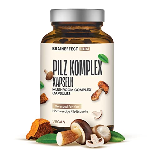 Pilz Komplex - Reishi, Hericium, Chaga, Shiitake, Cordyceps, Maitake & Mehr - Vegane Pilz Kapseln, Natürliche Pilz Extrakte mit Hohem Vitalstoffgehalt Polysaccharide