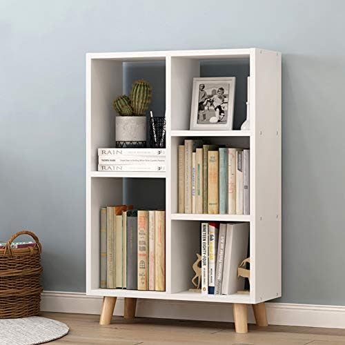 YELXYMO MULTIPURPOSE Bookshelf 5-tier,Space saving Bookcase Floor-standing Small and refined File cabinets Storage Organizer Shelves-White 90x50x25cm(35x20x10inch)