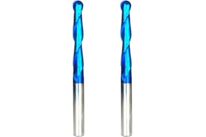 2PCS T2132BC Ball Nose CNC Spiral Router Bits 2D and 3D Carving SupeRun Coated Up Cut with 1/4 inch Cutting Diameter Extra Lo