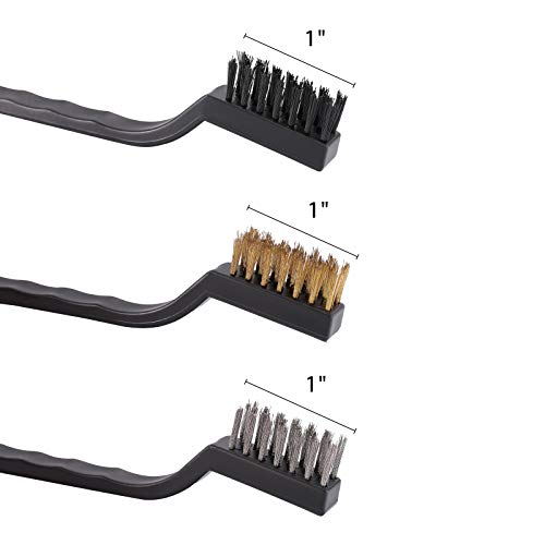 TILAX 12 Pack Wire Brush Set for Cleaning Welding Slag and Rust, Curved