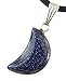 Celestial Collection - 18mm Crescent Moon Galaxy Goldstone Black Blue Sparkle - 20-22 Inch Adjustable Black Cord – Smelt Crystal Gemstone Collectibles Carved Necklace Handmade Charm