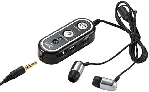Hanics HIB-210DM Assistive Hearing Device, Bone Conduction Earphone, with Microphone, Cell Phone Hearing Aid and Rechargeable Lithium Polymer Battery, (Black)