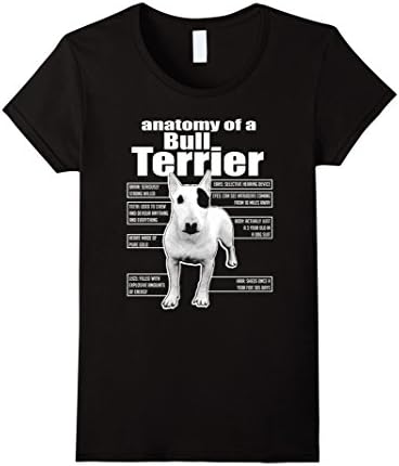 Women's ANATOMY OF A BULL TERRIER T-SHIRTS || FUNNY BULL TERRIER TEE Small Black