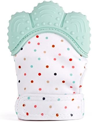 Teething Mitten PBA Free Baby Soother Glove Pain Relief Toy for Children Infant Newborn Gums and Cutting Teeth (Light Green)