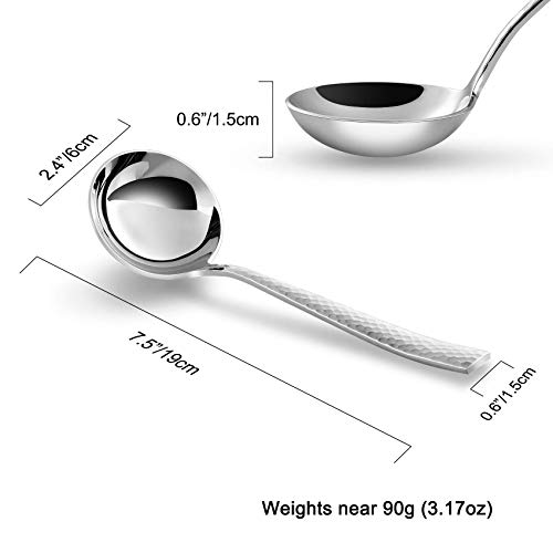 KEAWELL Unique 7.5 inch Small Hammered Sauce ladle, 1 oz. 18/10