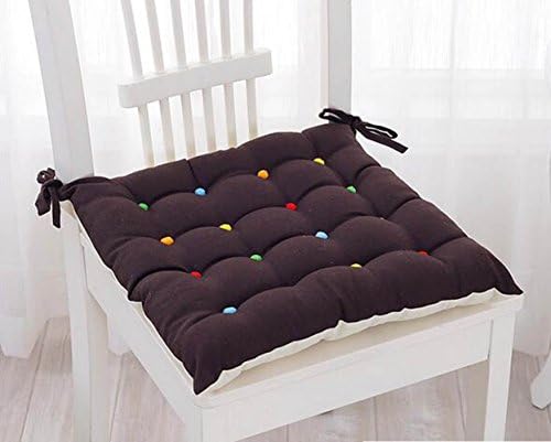 Fashion Dot Seat Cushions Chair Pad with Corner Ties 15x15-inch (black)