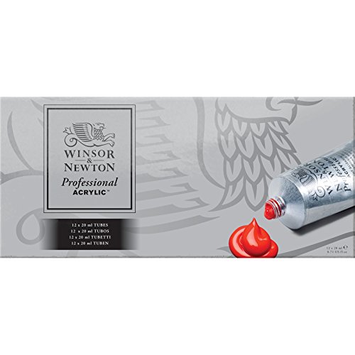 Winsor & Newton Artists' Acrylic Color 12-Tube Set, 20ml