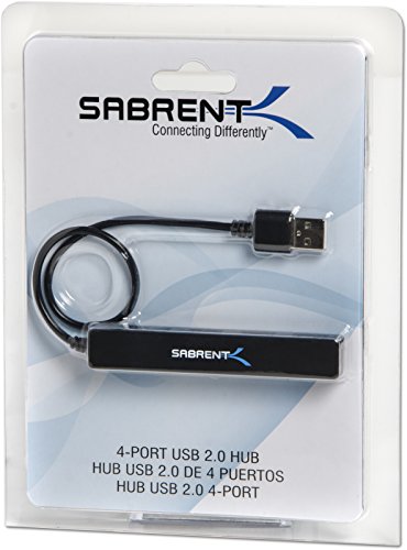 Sabrent 4 Port Portable USB 2.0 Hub (9.5" cable) for Ultra Book, MacBook Air, Windows 8 Tablet PC (HB-MCRM)