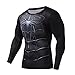 Red Plume Men's Compression Sports Shirt Black Spider Long Sleeve Tee (M, Spider)