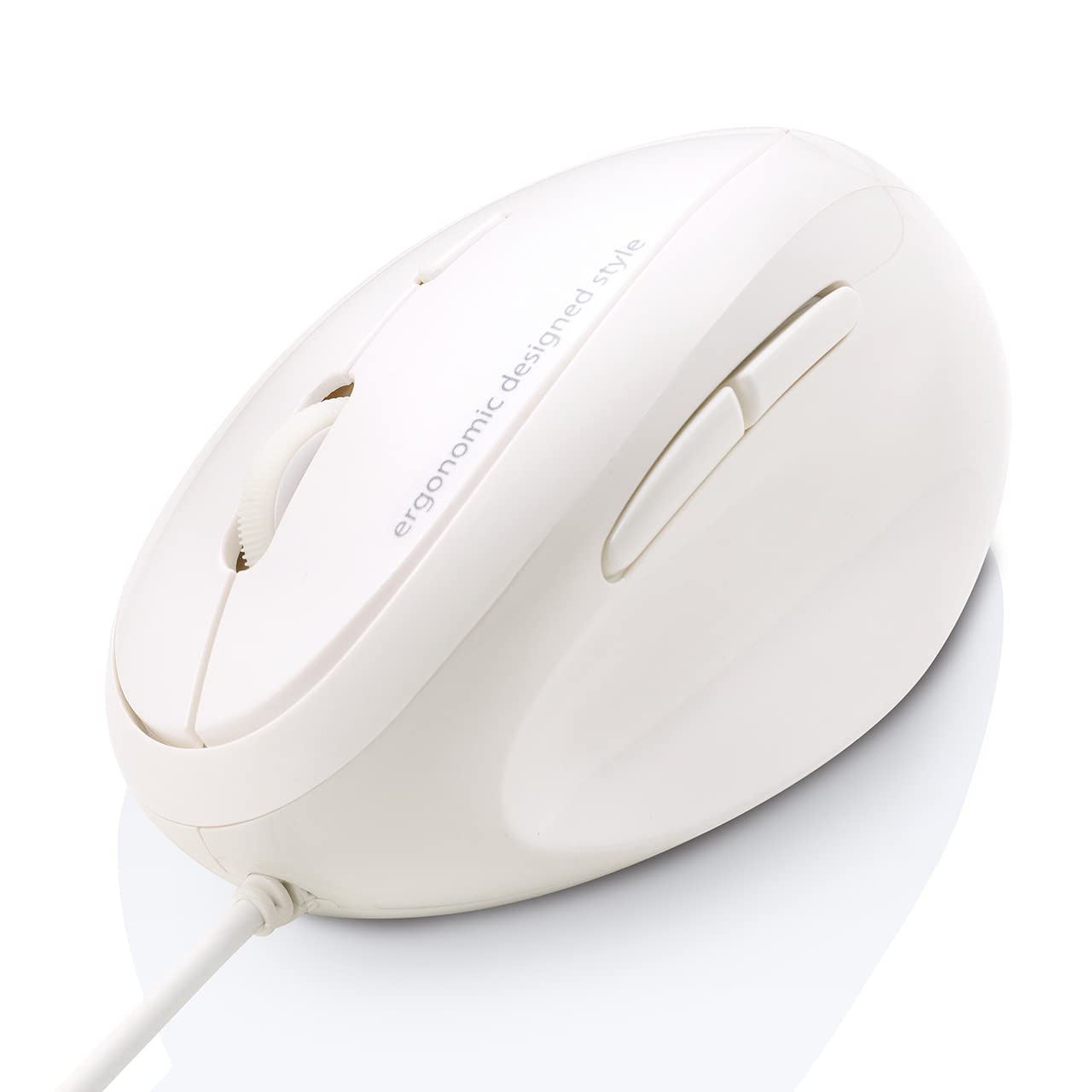 Photo 1 of SANWA Wired Ergonomic Mouse, Optical Vertical Mice for Small Hands, Reduce Wrist Strain, 1000/1600 DPI, 6 Buttons, Compatible with MacBook, PC, Laptop, Desktop, Windows, Mac OS, White
