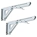 Sumnacon Sturdy Folding Shelf Brackets - Heavy Duty White Metal Triangle Table Bench Folding Shelf Bracket 10 Inch, 2 Pcs Folding Shelf Hinge Wall Mounted, Max Load 132lb