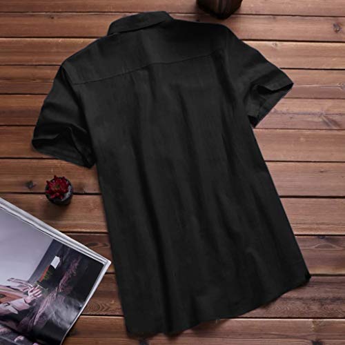 6 Linen+Shirts+Sleeve+Button+Blouse