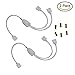 HUALAND 2pcs/Pack 1 to 2 Ports Female Connection Cable 5 Pin Splitter Cable LED Strip Connector 2 Way Splitter Y Splitter for One to Two 5050 3528 RGBW LED Light Strip with 6 Male 5 Pin Plugs