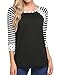 Zeagoo Womens Polka Dots Pullover Casual Striped Comfy Tees T-Shirt,1 black,XX-Large