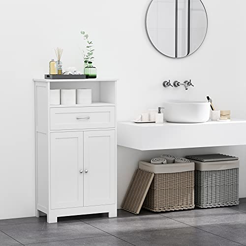 kleankin Modern Floor Bathroom Storage Free Standing Cupboard