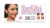 EarLite 240 (60 Ea X 4 Packs) Invisible Earring Ear Support Waterproof Patches in ZipLock Pouch - Made in USA
