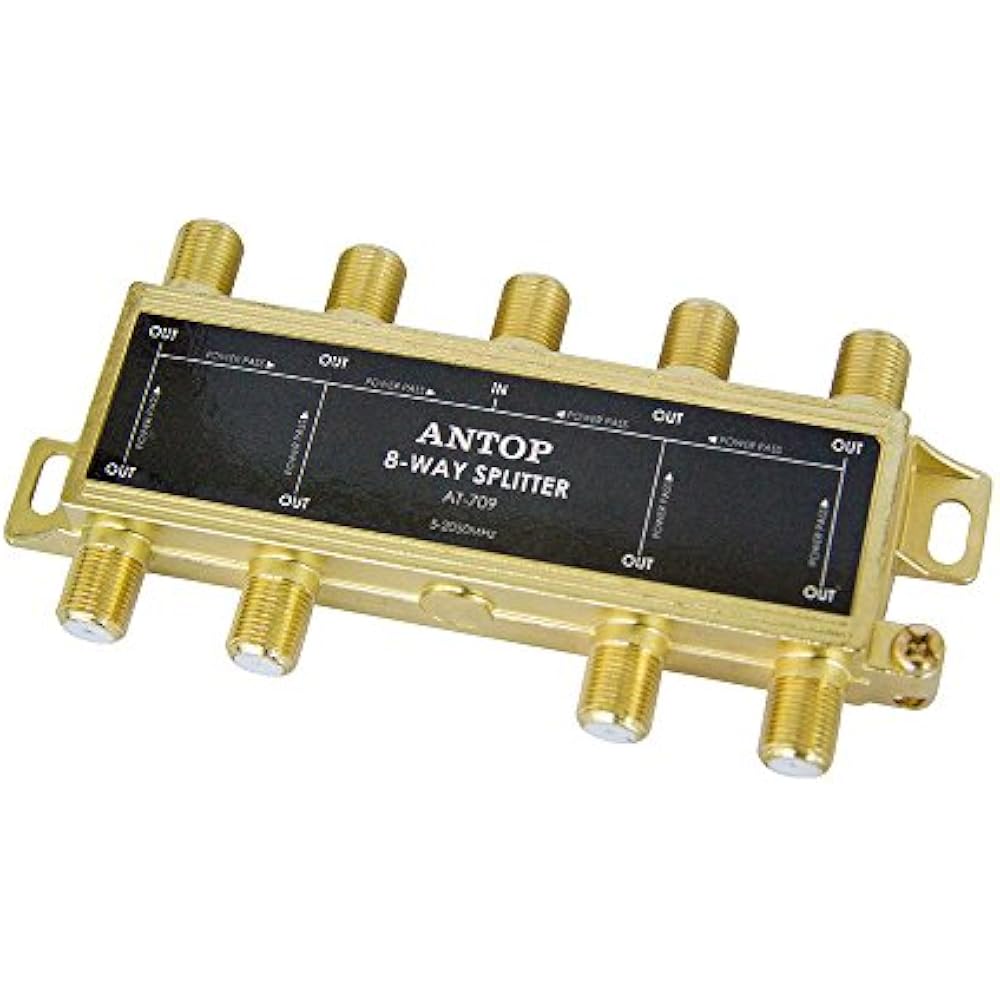 8 Way TV Signal Splitter,ANTOP Digital Coax Cable 2GHz 52050MHz High For Home 601706380740 eBay