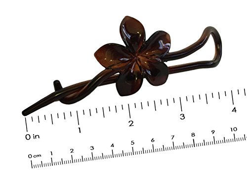 Parcelona French Twist N Clip (Set of 3) Flower, Bow and Chain Celluloid Hair Clip Barrette