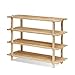 Furinno Pine Solid Wood 4-Tier Shoe Rack, Natural