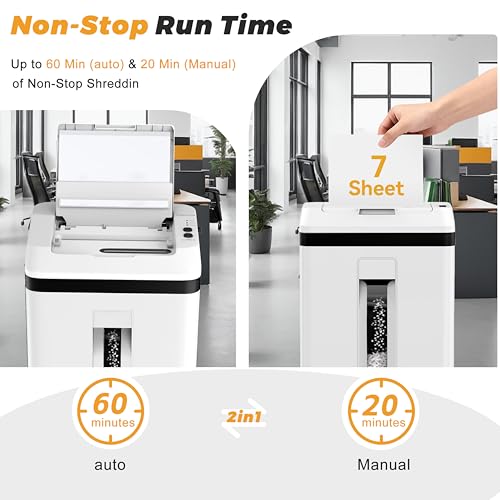 QUIETLEMON 150-Sheet Paper Shredder Heavy Duty, Micro Cut and CDs/Cards, P5 Ultra Security, 60 Min Non Stop Shredder for Home Office, 5.3 Gallon Bin with Wheels, <60 dB (OL289)