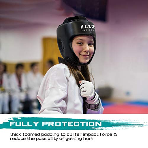 Luniquz Boxing Protective Headgear for Kids, L Black