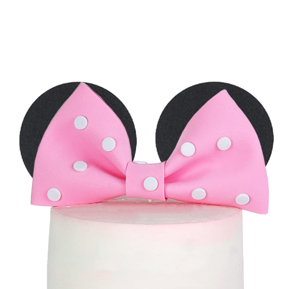 Photo 1 of Mouse Cake Topper Bow and Ears for Birthday (New pink)