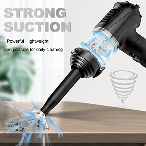 Compressed Air Duster, Cordless Air Duster Blower & Vacuum 2 in 1 for Eletronics Clean/Keyboard