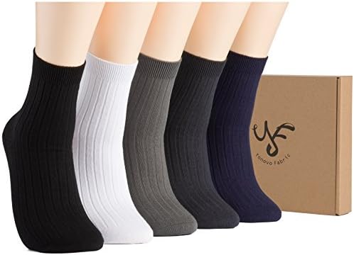 Yonovo Fabric Men's Pure Cotton Thermal Socks(5 Pack in Gift Box) Shoe Size 7-10