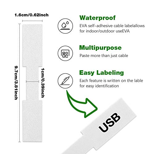 90 Pieces SelfAdhesive Cable Label Wire Labels EVA Foam Waterproof
