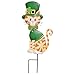 St. Patrick’s Day Cat Lawn Stake by Fox River Creations, Outdoor Yard Stake Décor, Metal
