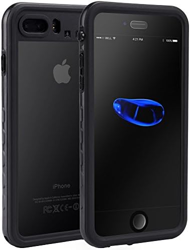 iPhone 7 / 8 Plus Waterproof Case, Outdoors IP68 Certified Full Sealed Protective Cover, Clear Sound Waterproof Shockproof Dirtproof Snowproof Case with Fingerprint Touch for Apple iPhone 7 / 8 Plus