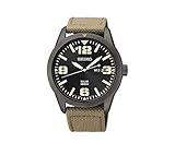 Seiko Men's Beige Nylon Strap Solar Dress Watch