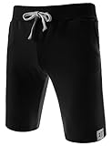 TheLees Mens Casual Slim Fit Patched String Training Shorts