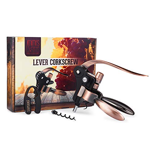 Best Wine Bottle Opener Corkscrew Set With Foil Cutter and Extra Screwpull, Unique Gifts For Mom, Women, Men, Her, Him, Anniversary, Birthday, Christmas, Couples