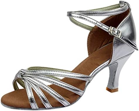 Girl Latin Dance Shoes 2019 Womens Fashion Summer Med-Heels Satin Sandals Party Tango Salsa Dance Shoes